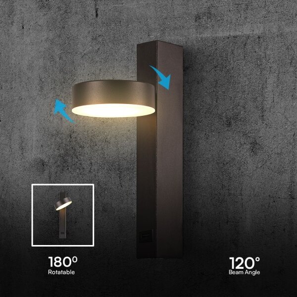 Spot LED de perete cu port USB LED/8W/230V 3000K