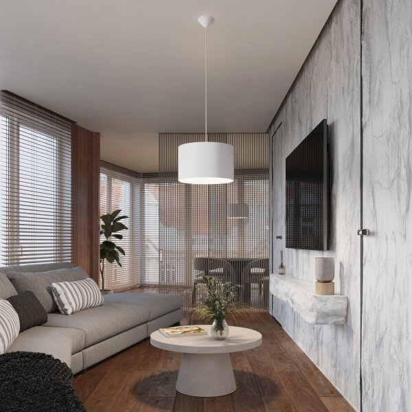 Lustră pe cablu Sollux SL.1404 NOVA 1xE27/15W/230V d. 40 cm alb