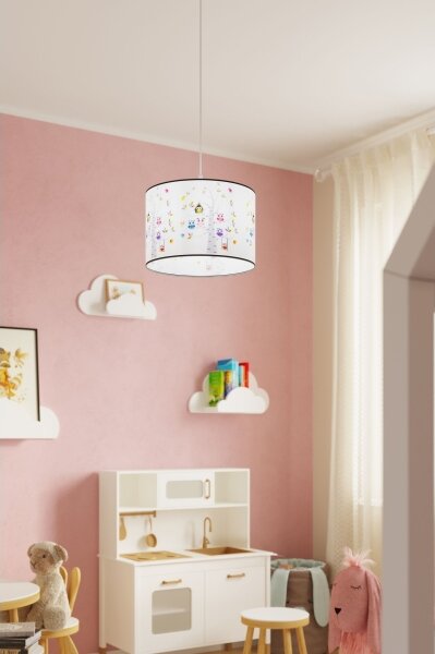 Lustră pe cablu pentru copii Sollux SL.1423 OWLS 1xE27/15W/230V d. 40 cm