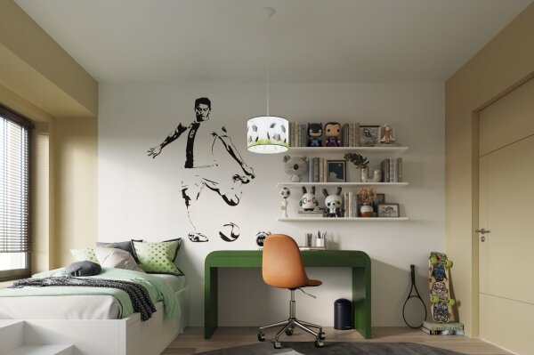 Lustră pe cablu pentru copii Sollux SL.1428 FOOTBALL 1xE27/15W/230V d. 30 cm