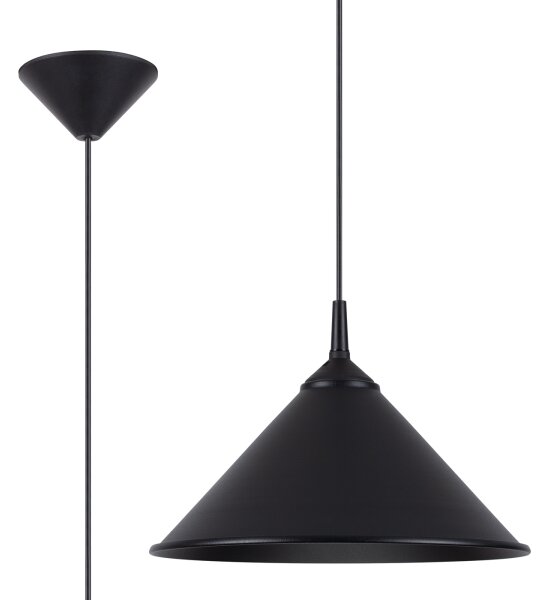 Lustră pe cablu Sollux SL.1326 ZUMA 1xE27/15W/230V negru