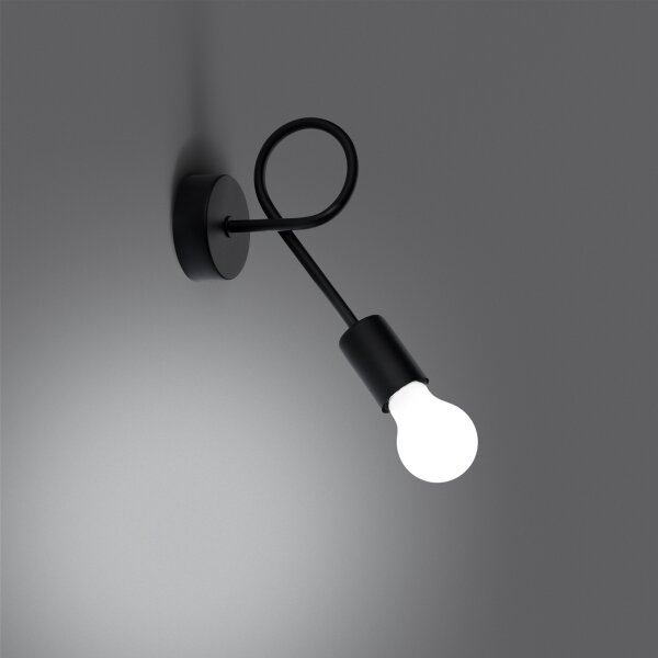 Lampă de perete Sollux SL.1454 LEVAR 1xE27/15W/230V negru