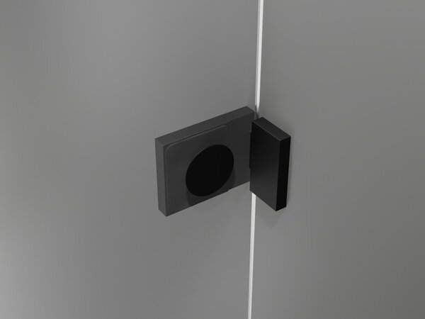 Mexen Lunar L, paravan de cadă cu 2 aripi, dreapta, 100 x 150 cm, sticlă transparentă, negru mat, 897L-100-100-70-00-P
