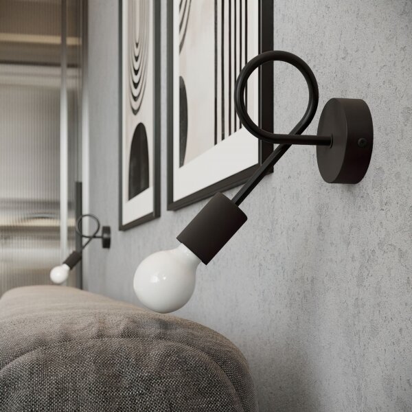 Lampă de perete Sollux SL.1454 LEVAR 1xE27/15W/230V negru