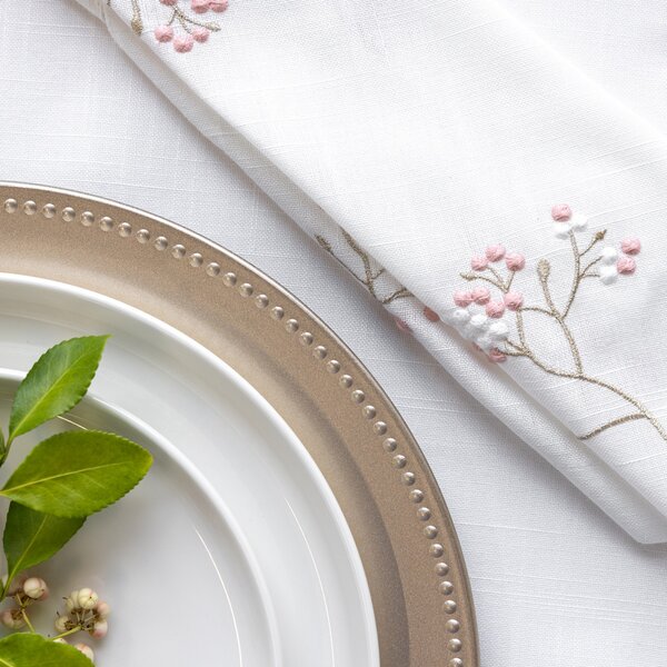 Farfurie decorativa 33cm, sampanie, Perline