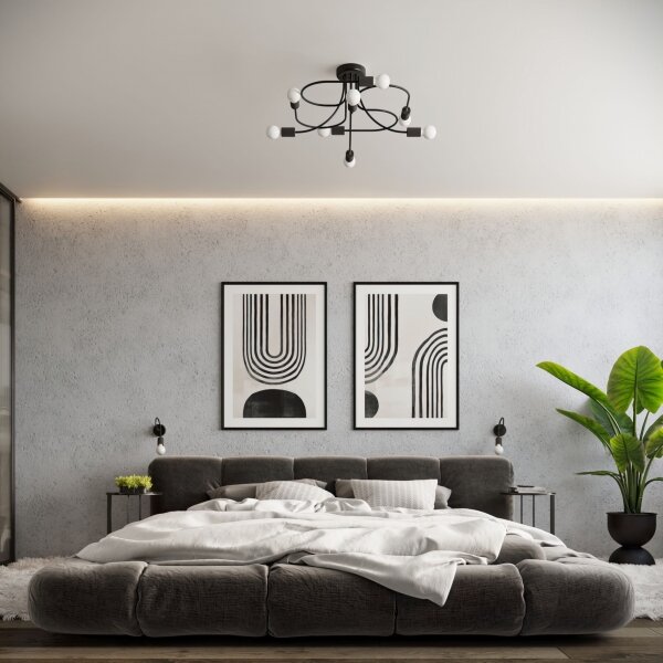 Lampă de perete Sollux SL.1454 LEVAR 1xE27/15W/230V negru