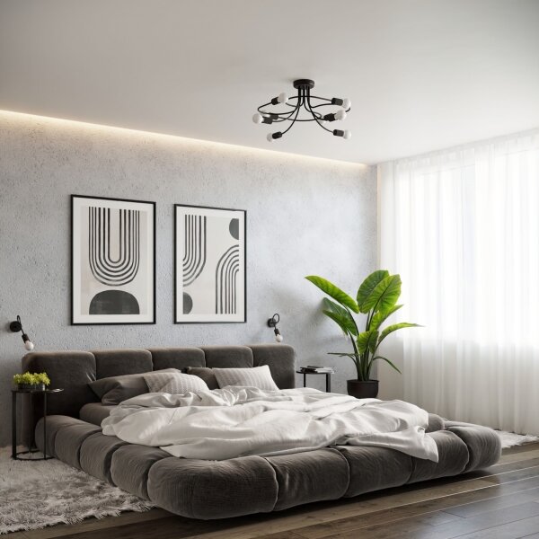 Lampă de perete Sollux SL.1454 LEVAR 1xE27/15W/230V negru