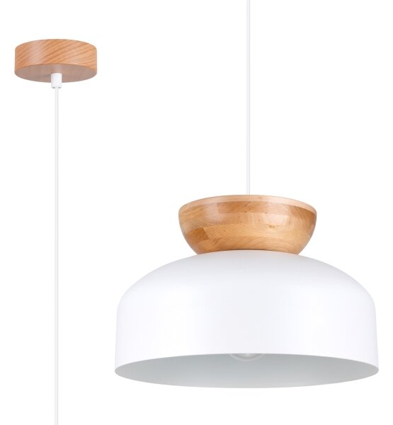 Lustră pe cablu Sollux SL.1350 MARION 1xE27/15W/230V alb