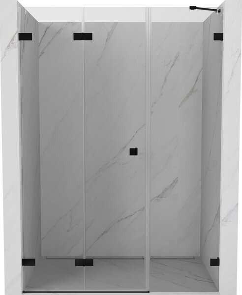 Mexen Lunar-F, ușă de duș pliabilă stânga 115 cm, sticlă transparentă, profil negru, 836S-115-050-70-00-L