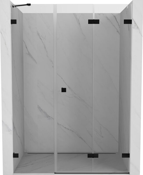 Mexen Lunar-F, ușă de duș pliabilă dreapta 115 cm, sticlă transparentă de 8 mm, profil negru mat, 836S-115-050-70-00-P