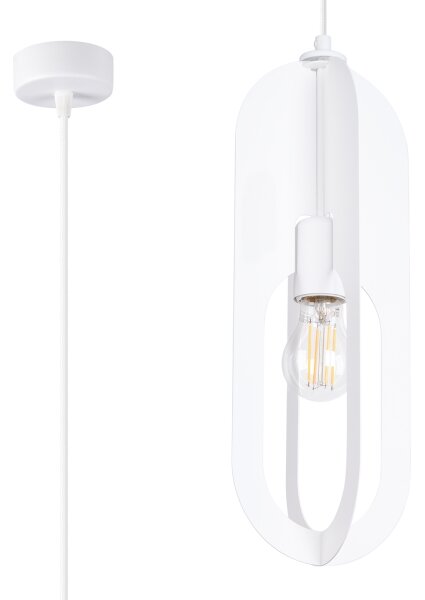 Lustră pe cablu Sollux SL.1360 NICUS 1xE27/15W/230V alb
