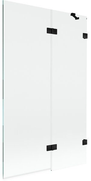 Mexen Lunar, paravan de cadă cu 2 aripi, dreapta, 110 x 150 cm, sticlă transparentă, negru mat, 897-110-100-70-00-P