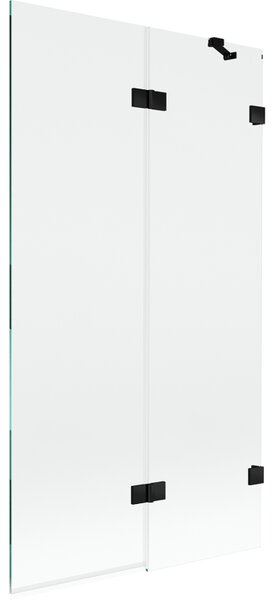 Mexen Lunar, paravan de baie cu 2 aripi dreapta 100 x 150 cm, sticlă transparentă, negru mat, 897-100-100-70-00-P