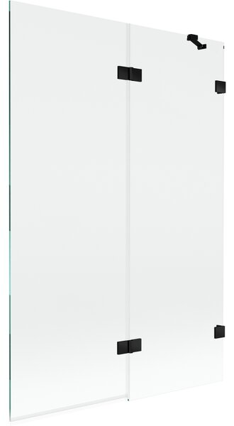 Mexen Lunar, paravan de baie cu 2 aripi dreapta 120 x 150 cm, sticlă transparentă, negru mat, 897-120-100-70-00-P