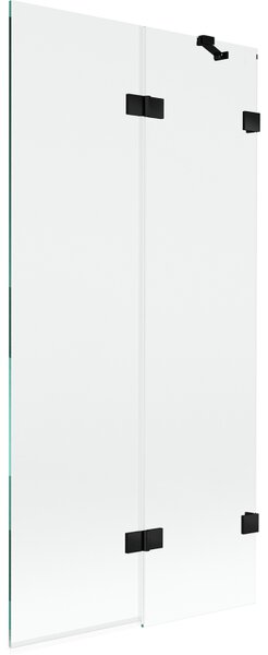 Mexen Lunar, paravan de baie cu 2 aripi dreapta 90 x 150 cm, sticlă transparentă, negru mat, 897-090-100-70-00-P