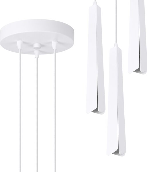 Lustră pe cablu Sollux SL.1398 PRYSM 3xG9/8W/230V alb