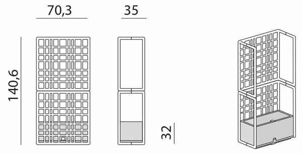 Sistem Modular de Perete Despărțitor, Nardi - Sipario 2 - Cactus