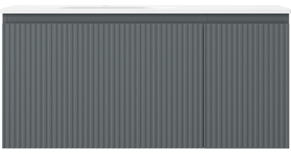 Mexen Rivel, mobilier baie 100 cm cu lavoar Vela stânga, 1S, 1D, canelat, grafit mat/alb mat, 91A23-10047-3-BBFF66-W23L01