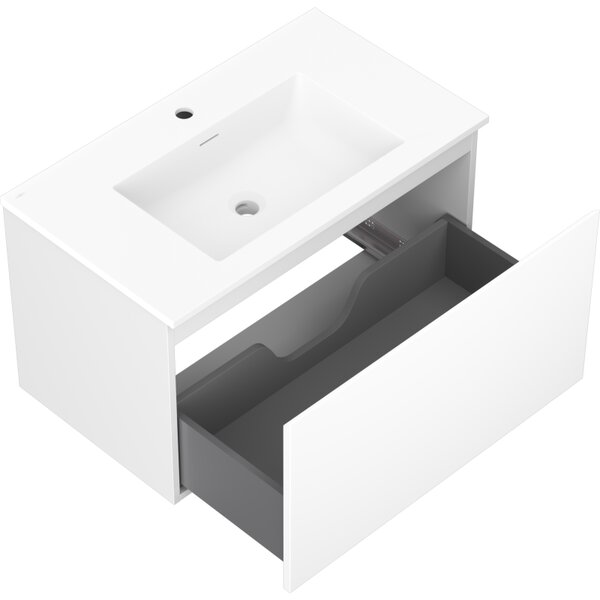 Mexen Orio, mobilier de baie 80 cm cu lavoar Otis, 1 sertar, alb mat, 91A10-08047-1-BF01-W18M01