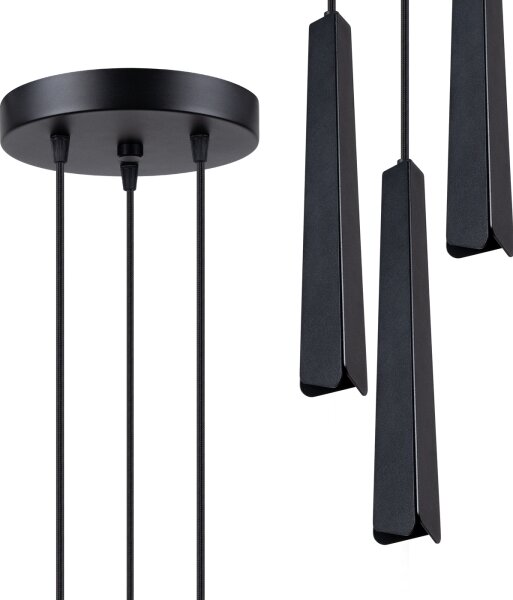 Lustră pe cablu Sollux SL.1401 PRYSM 3xG9/8W/230V negru