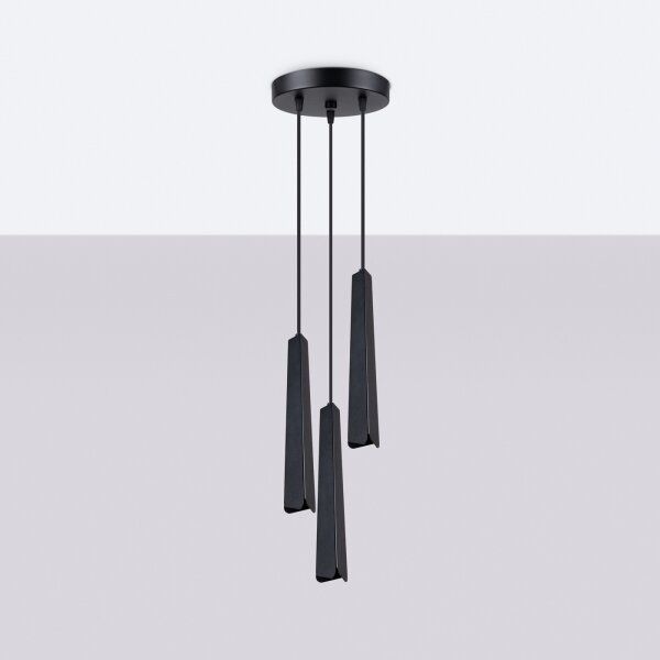 Lustră pe cablu Sollux SL.1401 PRYSM 3xG9/8W/230V negru