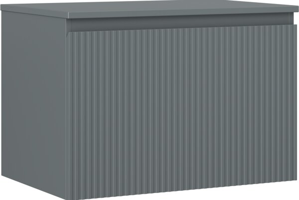 Mexen Rivel, mobilier de baie 70 cm cu blat, 1 sertar, canelat, grafit mat, 91A20-07047-1-BFC66