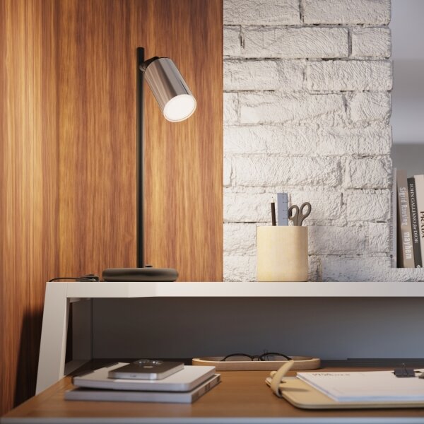 Lampă de masă Sollux SL.1373 WINX 1xGU10/10W/230V negru/crom