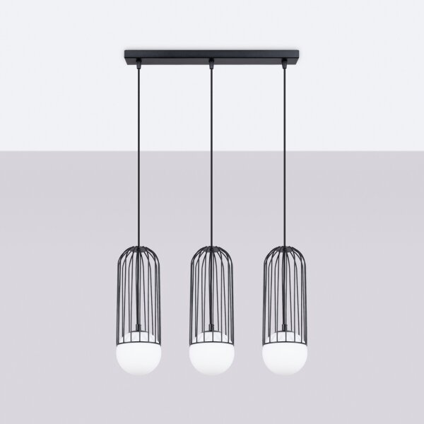 Lustră pe cablu Sollux SL.1334 BRINA 3xG9/8W/230V negru