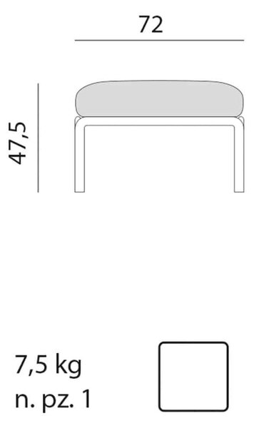Pouf de Exterior, Nardi - Komodo Pouf - Antracite giungla Sunbrella®