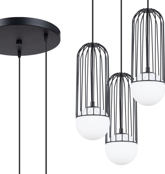 Lustră pe cablu Sollux SL.1336 BRINA 3xG9/8W/230V negru