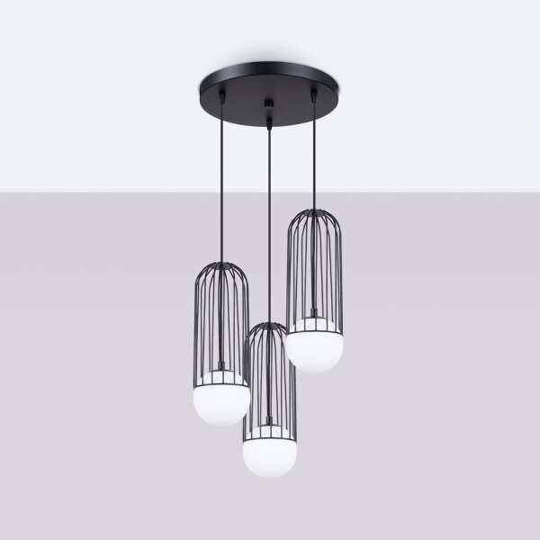 Lustră pe cablu Sollux SL.1336 BRINA 3xG9/8W/230V negru