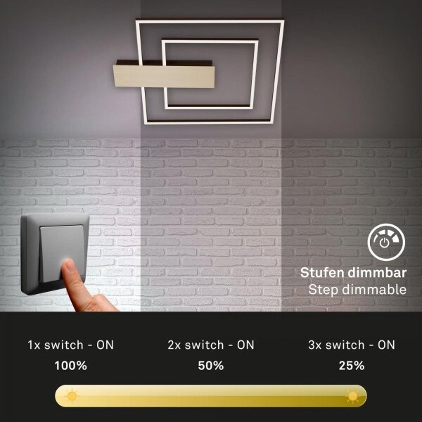 Plafonieră LED dimabilă Briloner 3545-017 NICO LED/25W/230V auriu