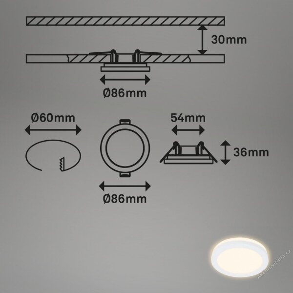SET 3x corp de iluminat LED încastrat pentru baie Briloner 7055-036 LED/3W/230V IP44