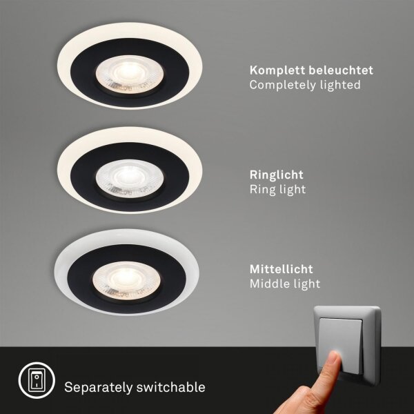 SET 3x corp de iluminat LED încastrat pentru baie Briloner 7039-035 LED/5W/230V IP44