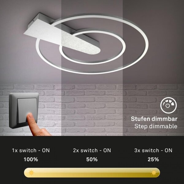 Plafonieră LED dimabilă Briloner 3543-018 NICO LED/25W/230V crom