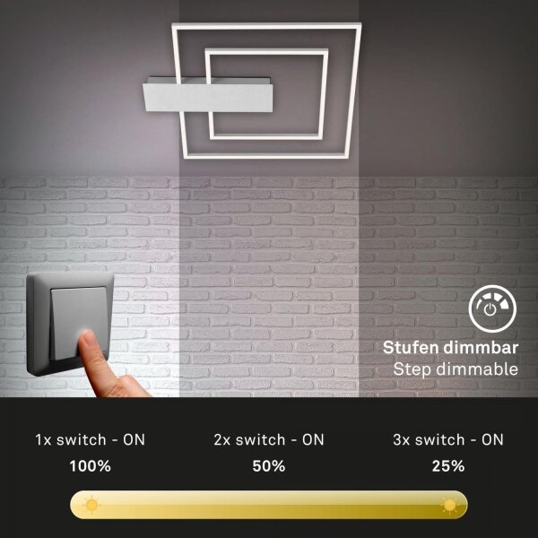 Plafonieră LED dimabilă Briloner 3545-018 NICO LED/25W/230V crom