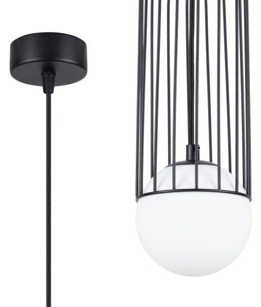 Lustră pe cablu Sollux SL.1332 BRINA 1xG9/8W/230V negru