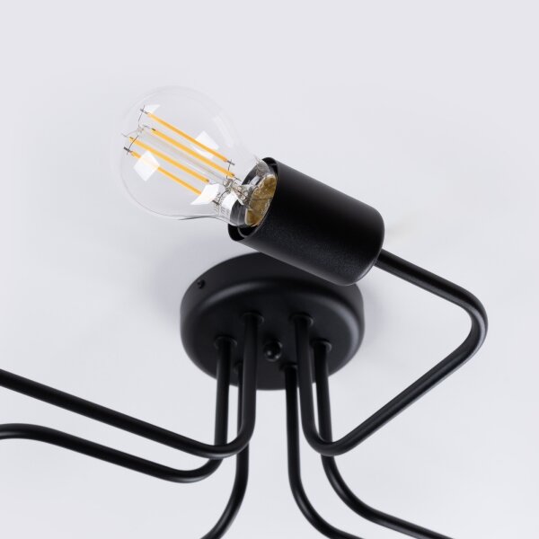 Lustră aplicată Sollux SL.1447 VECTOR 6xE27/15W/230V negru
