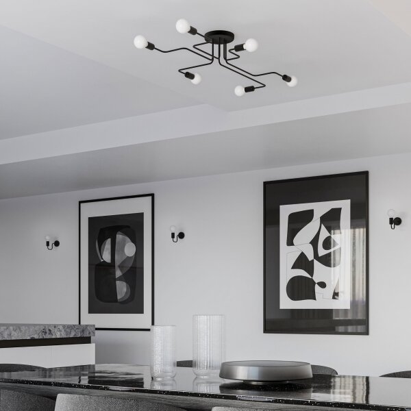Lampă de perete Sollux SL.1445 VECTOR 1xE27/15W/230V negru