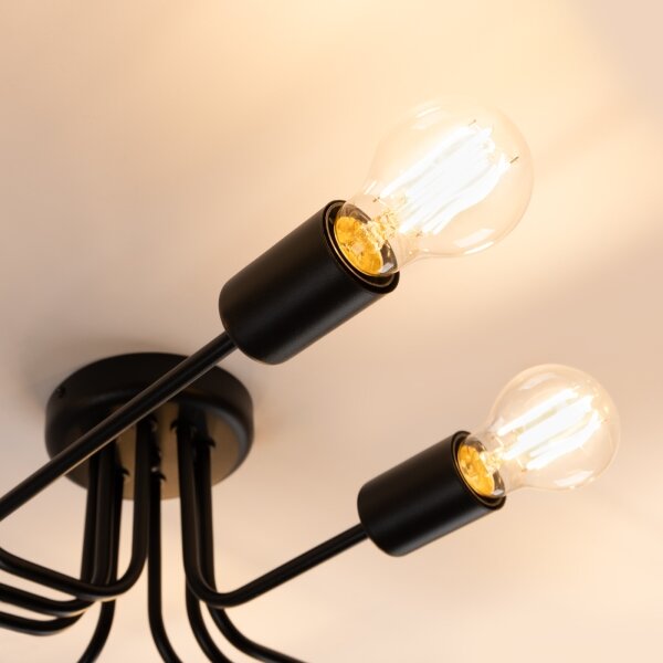Lustră aplicată Sollux SL.1448 VECTOR 8xE27/15W/230V negru