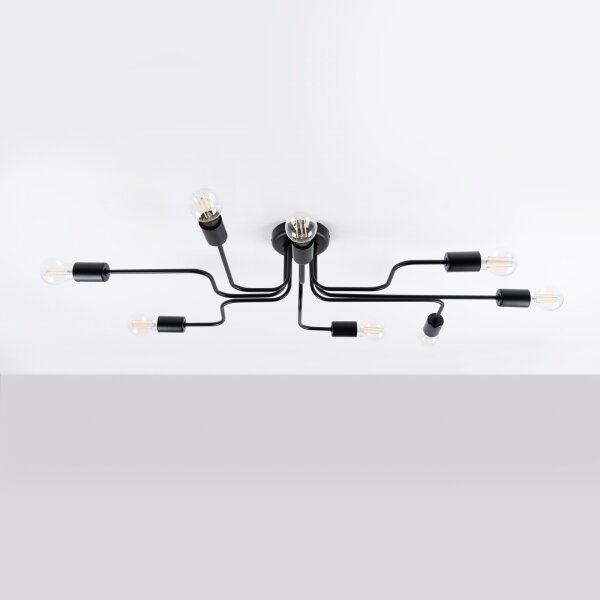 Lustră aplicată Sollux SL.1448 VECTOR 8xE27/15W/230V negru