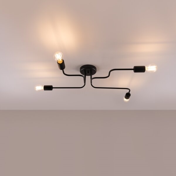 Lustră aplicată Sollux SL.1446 VECTOR 4xE27/15W/230V negru