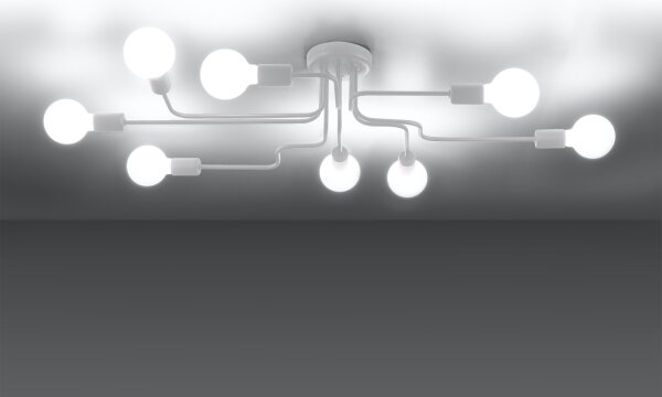 Lustră aplicată Sollux SL.1444 VECTOR 8xE27/15W/230V alb