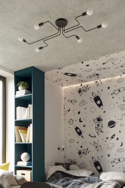 Lampă de perete Sollux SL.1445 VECTOR 1xE27/15W/230V negru