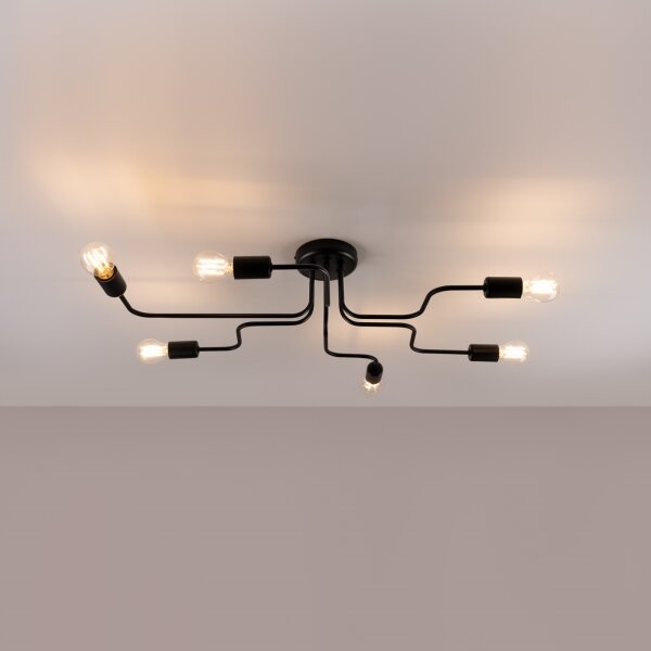 Lustră aplicată Sollux SL.1447 VECTOR 6xE27/15W/230V negru