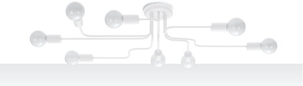 Lustră aplicată Sollux SL.1444 VECTOR 8xE27/15W/230V alb