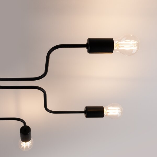 Lustră aplicată Sollux SL.1447 VECTOR 6xE27/15W/230V negru
