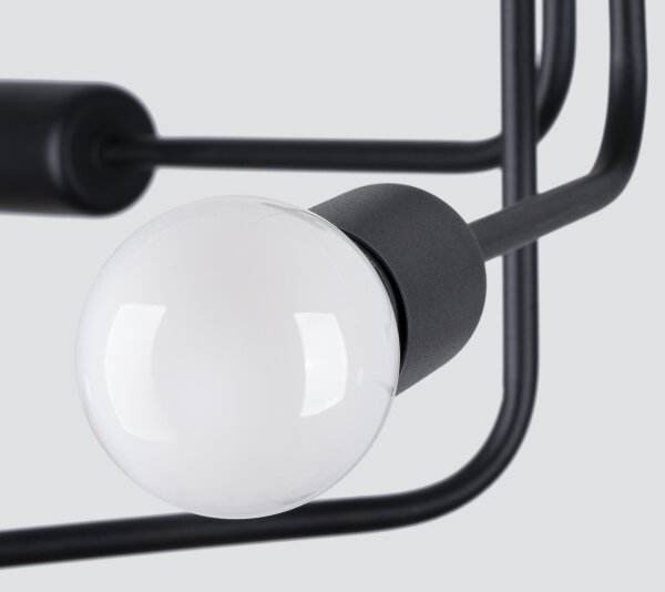 Lustră pe tijă Sollux SL.1452 NORAH 6xE27/15W/230V negru