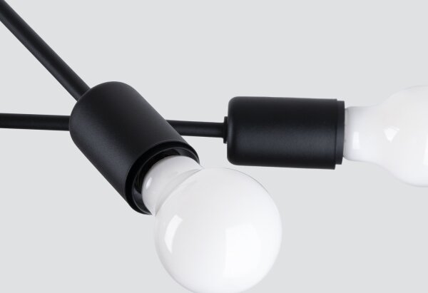 Lustră pe tijă Sollux SL.1451 NORAH 4xE27/15W/230V negru