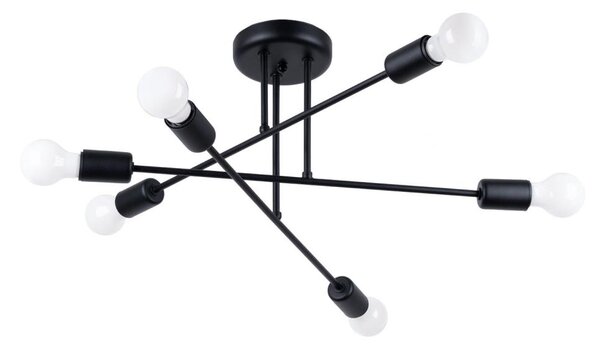 Lustră pe tijă Sollux SL.1453 NORAH 6xE27/15W/230V negru